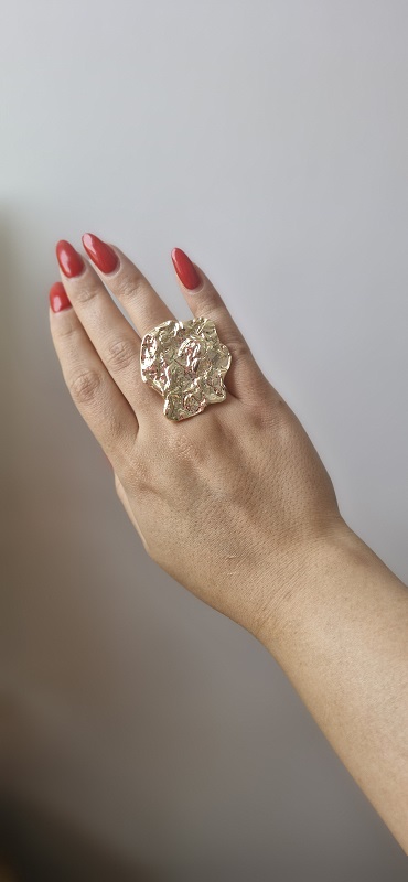 انگشتر استیل چکشی